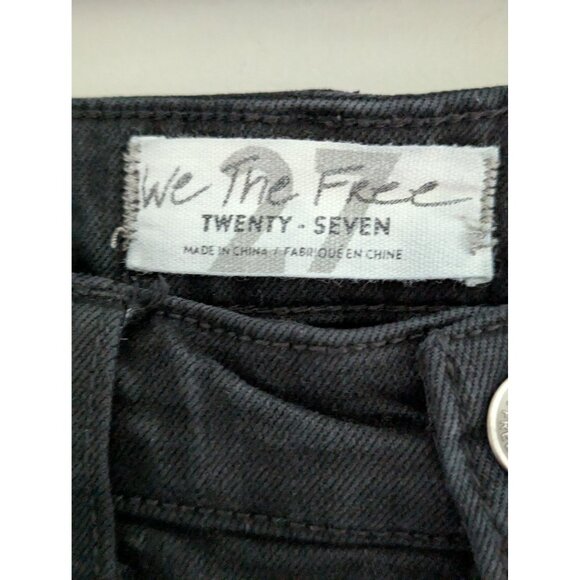 Free People We The Free CRVY Black Straight Leg Denim Jeans Size 6 - Picture 5 of 8